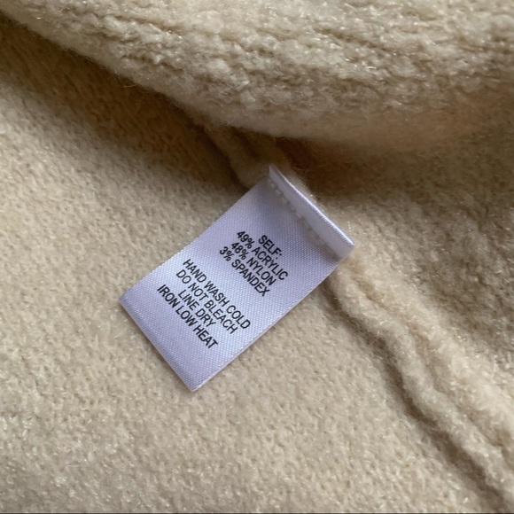 Lulus M/L Carlsbad Sweater Cardigan Open Hooded Tan Beige Striped Pockets - Picture 8 of 8